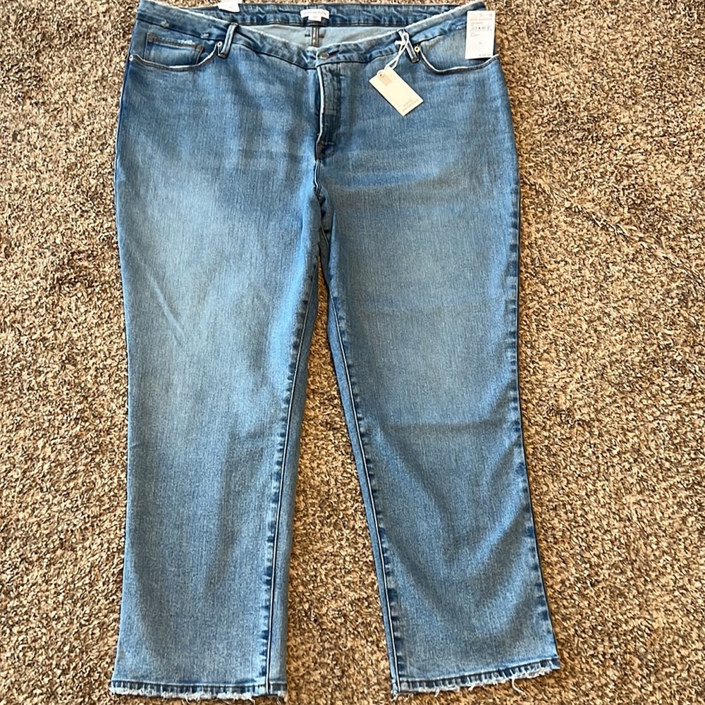 Good American - Good Vintage LOW RISE Fray Hem Jeans SIZE 20| Blue 871